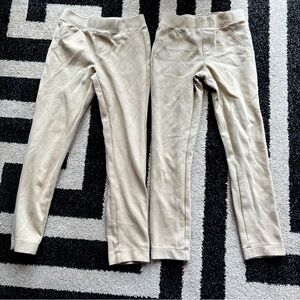 2 Pk Cat &Jack Toddler Girls Stretch Uniform Ponte Pants Color Beige Size 6/7